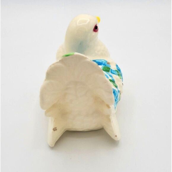 Vintage Sweet Ceramic Floral Dove Bird Potpourri Holder Figurine - Picture 4 of 12